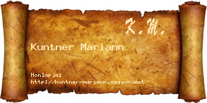 Kuntner Mariann névjegykártya