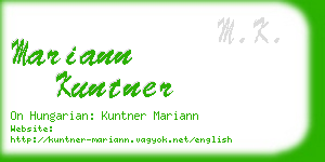 mariann kuntner business card